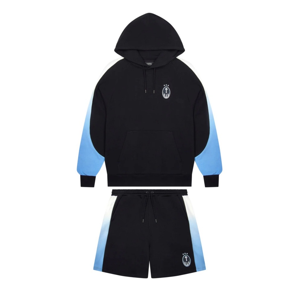 Trapstar Blue Gradient Hoodie and Shorts Set